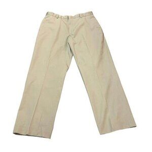 LL Bean Classic Fit Wrinkle Free Dress Chinos Pants Flat Front Khaki Size 35​​​